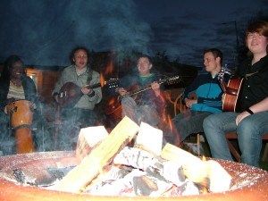 Jamming by the fire pit!